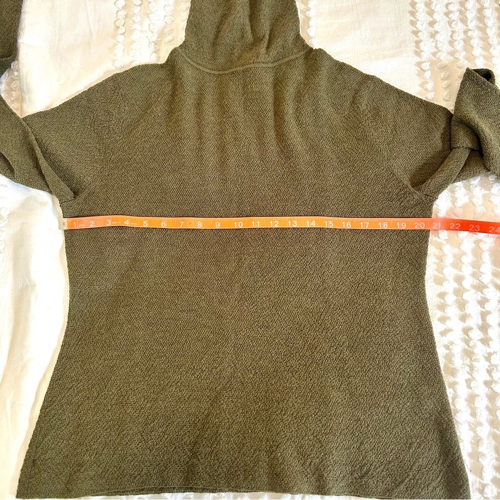 Eileen Fisher Women’s Olive Green Turtleneck Wool Crepe Sweater Sz L EUC - Picture 8 of 11